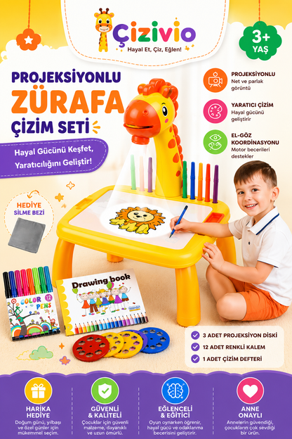Çizivio™ Eğitici Projektörlü Çocuk Çizim Seti